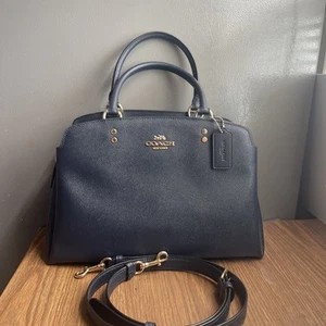 Coach Lilly Carry All 91493- Navy/Dark Blue With Gold Hardware - Picture 1 of 14