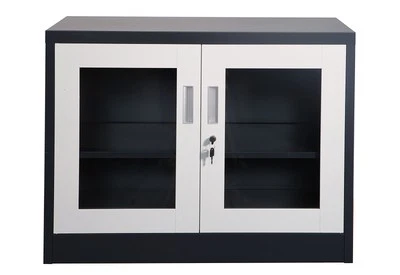 Armario de oficina de acero Ufa gris oscuro y blanco armario de oficina puert... - Imagen 1 de 4