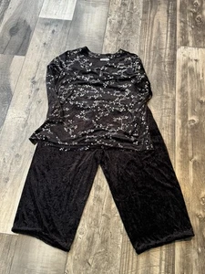 Anthony Richards Hose Set 1X Vintage schwarz Velour Glitzer Granny Kern gesäumt - Bild 1 von 4