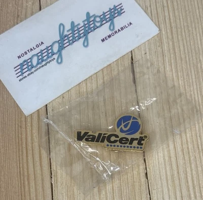 Vtg ValiCert Dot Com Era Internet Software Company Pin Button New Sealed Y2K 90s - Image 1 of 4