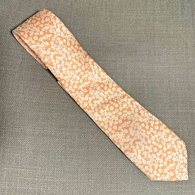 Bar III 男式修身紧身领带橙色 Brennan 花卉 2.5 英寸刀片全新带标签 — 第 1/3 张图片