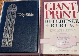 Giant Print Reference Bible-KJV Bonded Leather By Thomas Nelson  Red Letter NIB - Bild 1 von 6