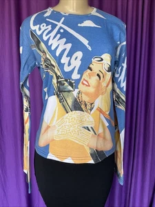 MOUNTAIN CHALET Vintage Collection Cortina Ski Bell-Sleeved Tunic Top Size M - Picture 1 of 8