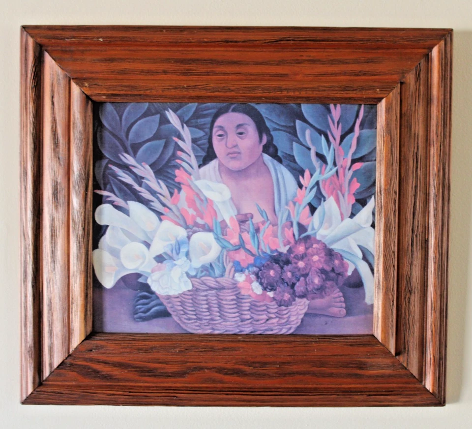 De Colección Diego Rivera El Vendedor de Flores Enmarcado 17x15 Litografía Lofrart Bellas Artes México Foto 1 de 4