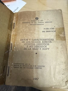  Documento militar cubano de 1967 detallando tecnologías aéreas y de cohetes de Estados Unidos - Imagen 1 de 6