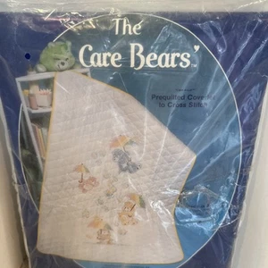 PARAGON NEEDLECRAFT The Care Bears 30"x42" Prequilted Coverlet Cross Stitch 1985 - Picture 1 of 5