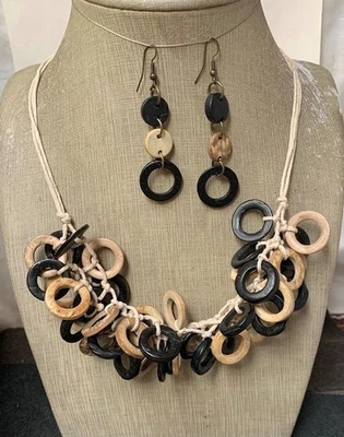 Gorgeous coconut shell beads necklace/ adjustable length(y372-w2.5) - Image 1 of 2