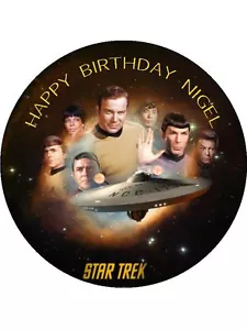 STAR TREK 7.5 EDIBLE ICING BIRTHDAY CAKE TOPPER  - Picture 1 of 1