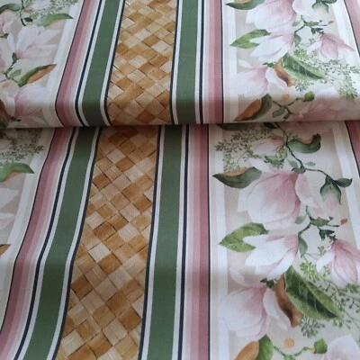 Bordürenstoff, Design "Magnolia Stripe", Michael Miller,  112x 50 cm - Bild 1 von 4