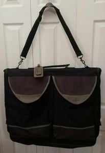 Atlantic Seahorse Travel Garment Bag Suit Dress Canvas Black Expanding 24" - Picture 1 of 10