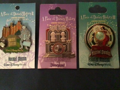 Disney world Disneyland  3 Haunted Mansion piece of history PINS - Image 1 of 4