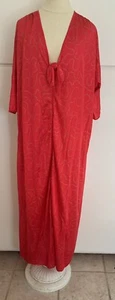 Vestido de Colección Barbizon Casa Patio Salón Largo XL Rojo Diseñado con Dorado Hecho en EE. UU. - Imagen 1 de 7