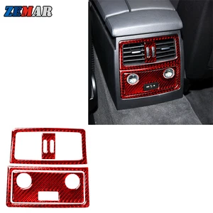Red Carbon Fiber Rear Air Vent Outlet Sticker Trim A For BMW 5 Series E60 05-11 - Bild 1 von 11