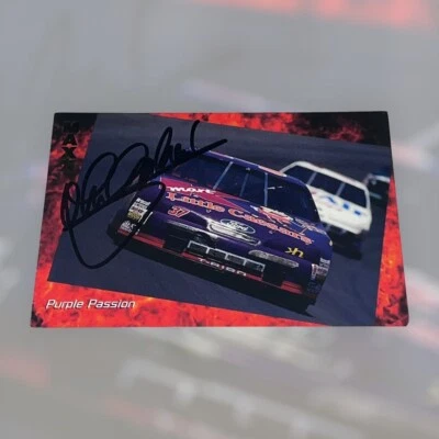 JOHN ANDRETTI OVERSIZE 1996 MAXX V1 autographed NASCAR card #4 PURPLE PASSION - Image 1 of 2