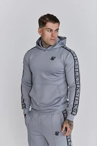 Sudadera con capucha gris grande SikSilk para hombre - Imagen 1 de 5