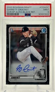 Garrett Crochet 2020 Bowman Draft 1st Chrome Black Refractor Auto /75 PSA 9 MINT - Picture 1 of 2