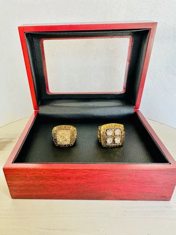 2 PCS Pittsburgh Steelers Ring -Super Bowl Championship SET W Case, US SHIP 78/9 Cover