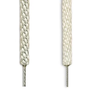 WIRE CENTER FLAGPOLE ROPE Replacement halyard braided Polyester line White Silve - Picture 1 of 2