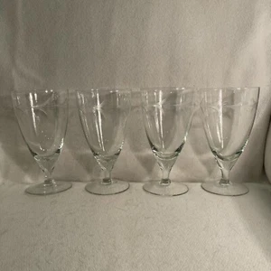 Vtg Fostoria Serenade Etched Crystal Juice Glasses 1950’s Set 4 - Picture 1 of 5