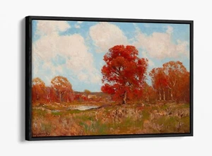 JULIAN ONDERDONK, FALL LANDSCAPE -FLOAT EFFECT CANVAS WALL ART PRINT - Picture 1 of 12