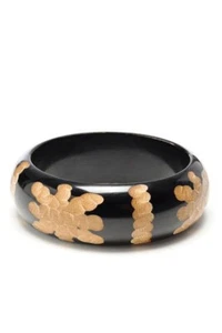 Amrita Singh Women's Resin Etched Design Brown tan Bangle Bracelet NWOT 98 - Picture 1 of 8
