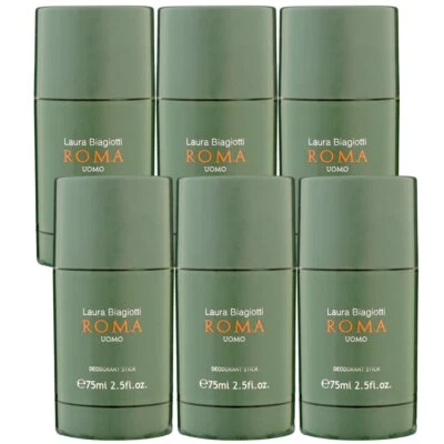 Laura Biagiotti Roma Uomo 6 x 75 ml Deostick Deodorant Stick Deodorant Set