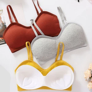 Sexy Women Padded Bralette Bra Crop Top Bra Bustier Push Up Cami Solid Color= - Picture 1 of 18