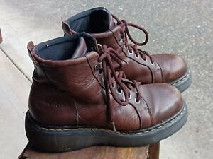 Vintage Dr. Marten's 8597 Brown Leather Chunky Sole Ankle Boots Sz UK 7 (W7.5-8)