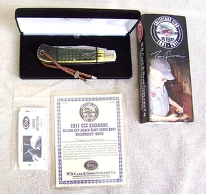 2011 Case XX Tony Bose CCC EXCLUSIVE Jigged Olive Green BACKPOCKET Knife TB61546 - Picture 1 of 11