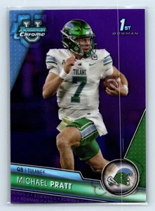 2023 Bowman University cromo #89 refractor púrpura Michael Pratt/399 Tulane - Imagen 1 de 2