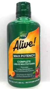 Nature's Way Alive Liquid Multivitamin Max Potency 30.4 fl oz Exp 04/2025 - Picture 1 of 3