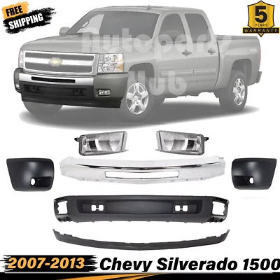 Kit de parachoques delantero + balance + luces antiniebla + tapa final para Chevy Silverado 1500 2007-13 Foto 1 de 4