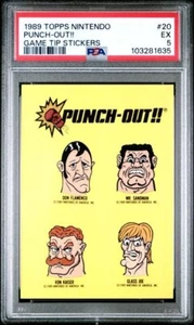 Topps Nintendo 1989 PUNCH-OUT! Adesivo videogioco TIP Card 20 Low Pop PSA 5 - Foto 1 di 2