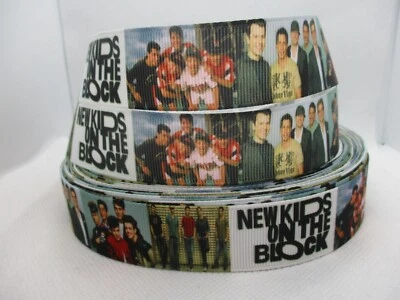 NKOTB Boy Band  1" Grosgrain Ribbon ~YOUR CHOICE 5 or 10 Yards (Music) New Kids - Image 1 of 3
