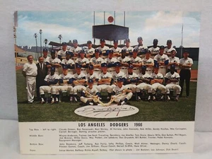 LOS ANGELES DODGERS 1966 TEAM PHOTO WITH SIGNATURE'S ON BACK - Picture 1 of 12
