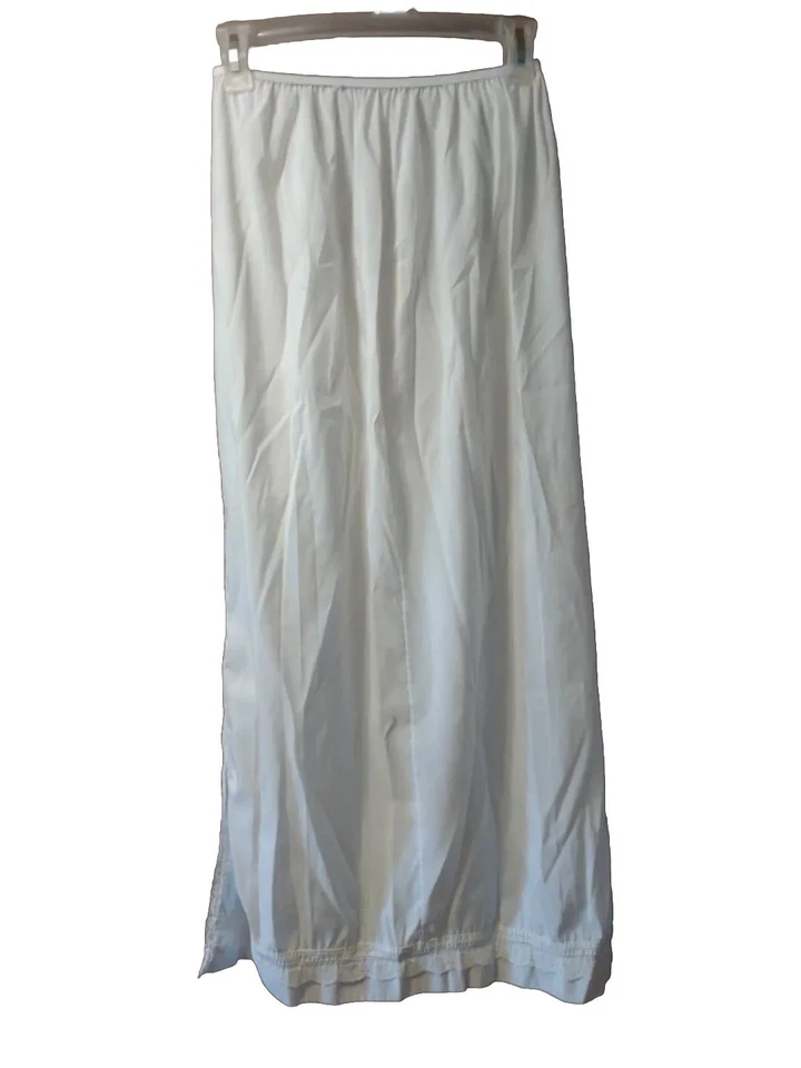 Hoops & Crinoline Merry Modes Vtg 1940s Lace Trim Embellished Half Slip Skirt - Image 1 of 4