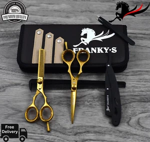 Professional Barber Hairdressing Scissors & Thinning Set In JAPANESE STEEL 5.5" - Picture 1 of 7