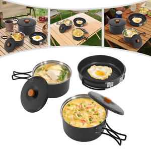 Camping Cookware Set Camping Survival Stove Pot Pan Portable Outdoor Cooking Set - Picture 1 of 16