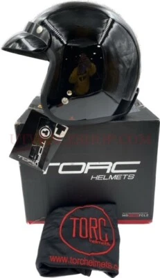 TORC T50 Route 66 3/4 Helmet Gloss Black Small - T5005:22 - Image 1 of 4