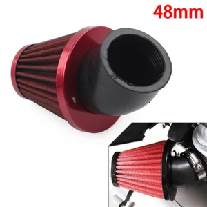 48mm Air Intake Filter Cleaner Rubber Bend Inlet Stainless Steel Mesh Motor RED - Picture 1 of 8
