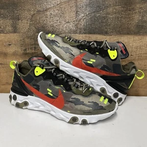 Nike React Element 87 Camo Medium Olive - Men's Size 10.5 - CJ4988 200 - Picture 1 of 8
