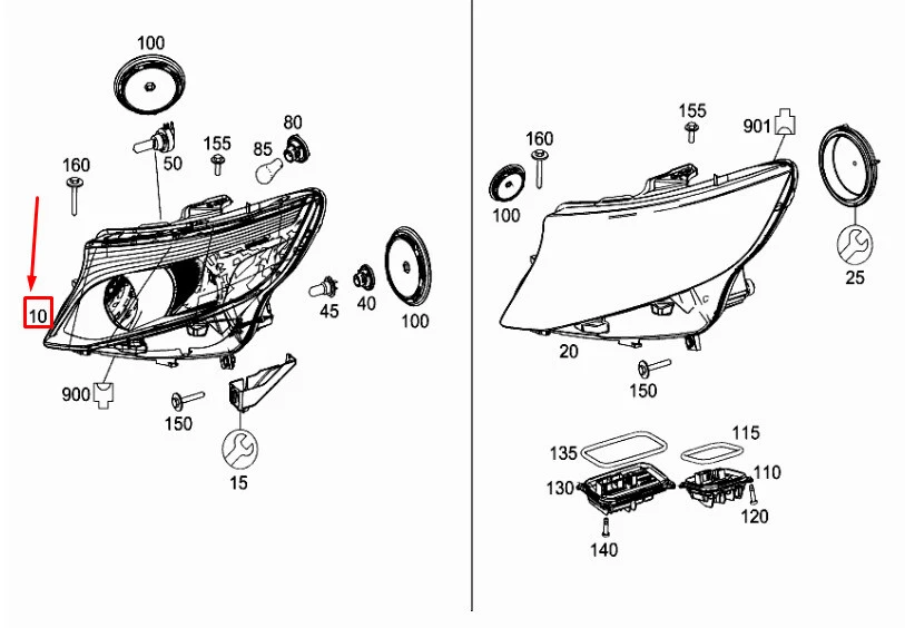 MERCEDES BENZ VITO 447 Scheinwerfer links A 4478200061