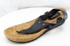 SKECHERS Sz 7 M Black Thong Synthetic Women Sandals 47105