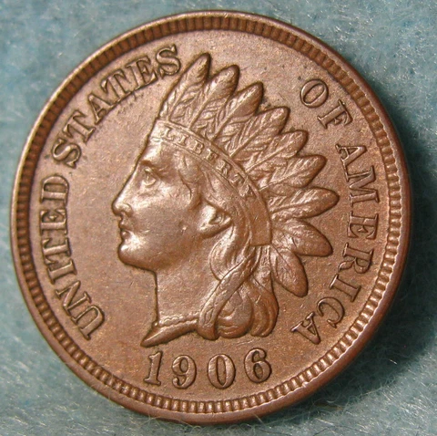 1906 Indian Head Penny Small Cent United States Coin #201 Cover
