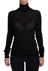 DOLCE & GABBANA Sweater Black Turtleneck Slim Fit Pullover IT46/US12/XL 1200usd - Picture 1 of 8