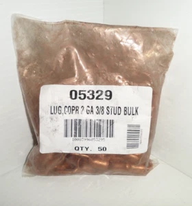 ⭐BAG of 50⭐ East Penn 05329 Flared Lugs Stud Size 3/8" 2 Gauge Battery Cable - Picture 1 of 9