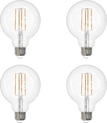 LED G25 Edison Globe Light Bulb 8.5W(100W=) E26 2700K Warm White 4-Pack - Image 1 of 2