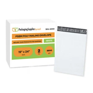 8800 19x24 Poly Mailers Envelopes Shipping Quality Mailer Bags 2 Mil 19" x 24" - Picture 1 of 5