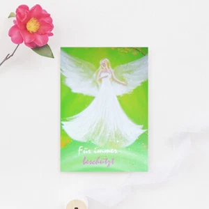 Tarjeta de artista: postal "protegida para siempre", mejores deseos, tarjeta de felicitación arte - Imagen 1 de 1