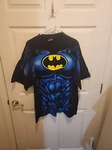 Camisa de Batman de Colección Para Hombre Grande Negra Disfraz Estampado Completo DC Comics 1997 - Imagen 1 de 6